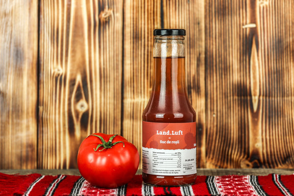 Suc de roșii – obținut 100% din roșii, fără alte adaosuri – Land.Luft