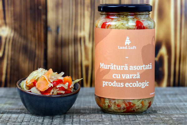 Murătură asortată cu varză bio – 100% naturală și plină de savoare