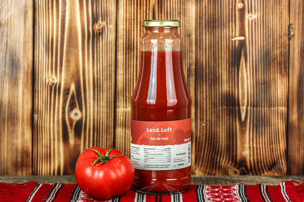 Suc de roșii – obținut 100% din roșii, fără alte adaosuri – Land.Luft