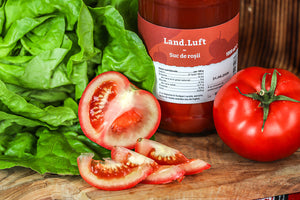 Suc de roșii – obținut 100% din roșii, fără alte adaosuri – Land.Luft